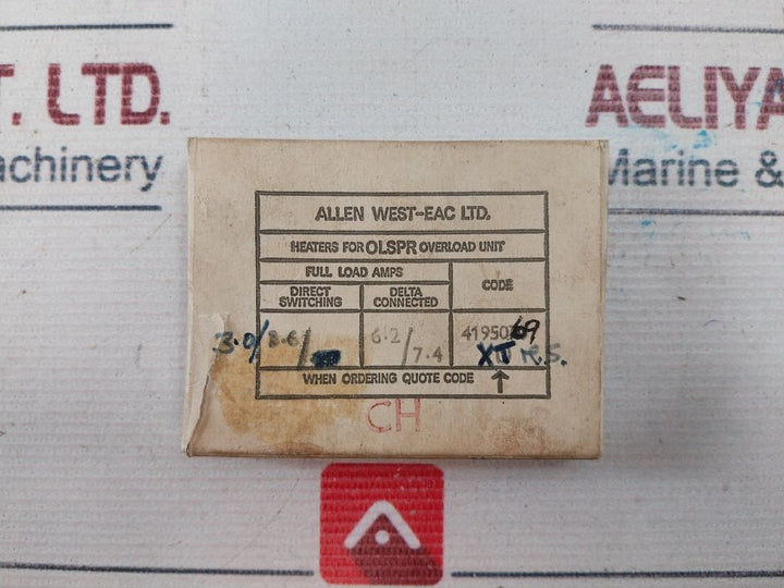 Allen West Olrhye Overload Relay Heater Pack