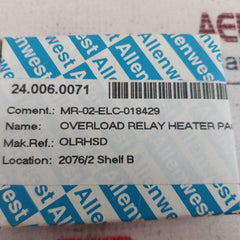 Lot Of 3X Allenwest Olrhsd Overload Relay Heater Pack