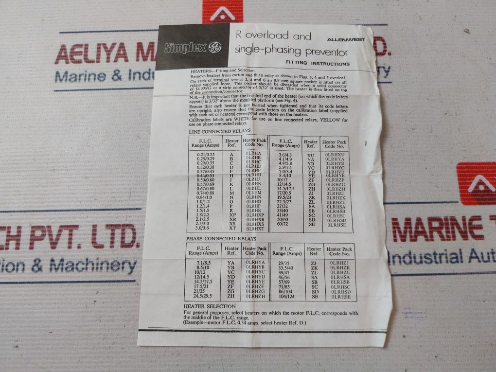 Lot Of 3X Allenwest Olrhzf Overload Relay Heater Pack