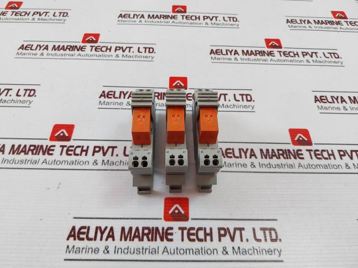Lot Of 3X Wago 788-102 Relay With Socket 24Vdc