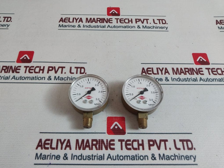 Lot Of 4X Record 0.2-3.0 KgfCm2 Pressure Gauge
