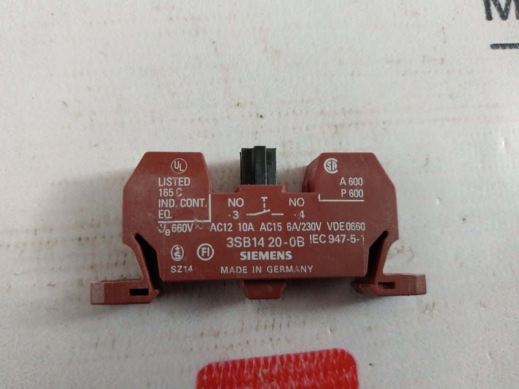 Lot Of 4X Siemens 3Sb14 20-0B Contact Block