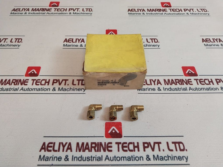 Lot Of 50X Parker X169C-4-2 Brass Compression Male Thread Elbow