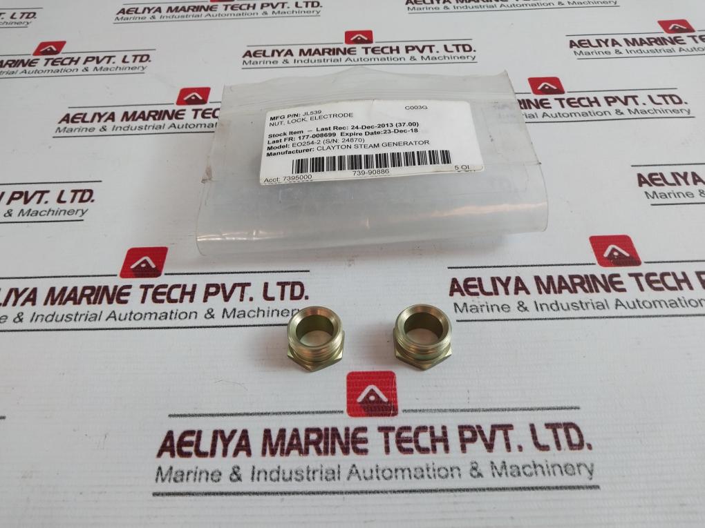 Lot Of 5X Clayton Jl539 Electrode Lock Nut Eo254-2
