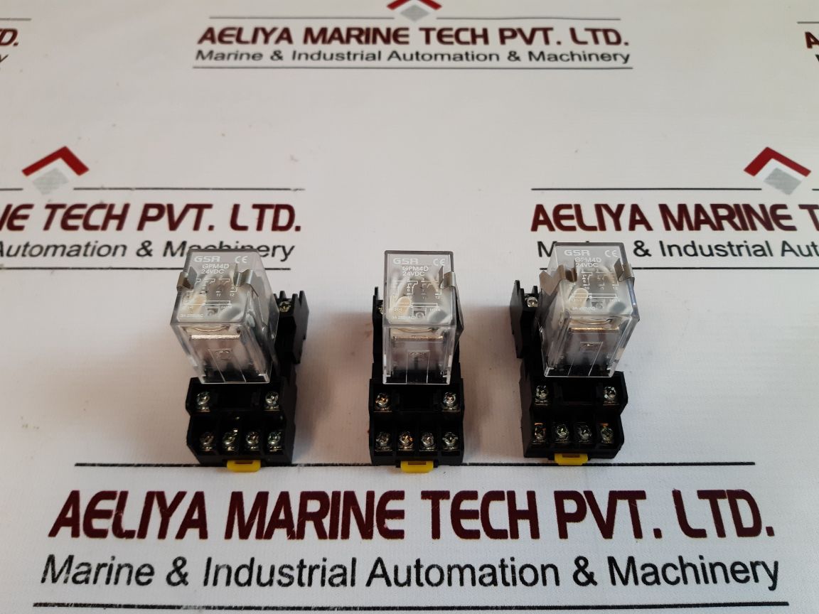Lot Of 5X Gsr Gpm4D Relay With Base