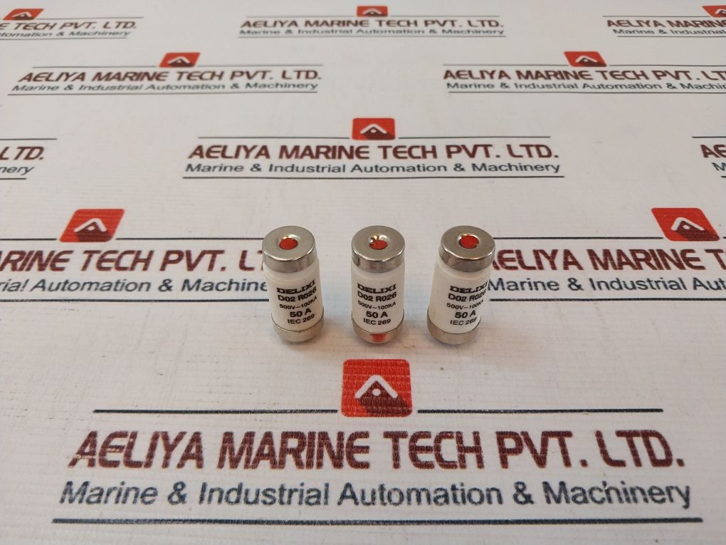 Lot Of 6X Delixi D02 R026 Fuse 500V Ac 50A