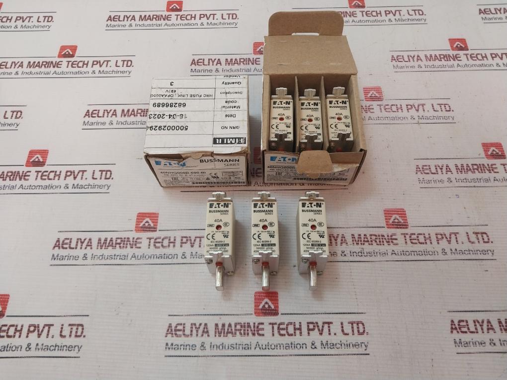Lot Of 6X Eaton 40Nhg000B-690 Bussmann Hrc Fuse Link Nh000 Gg/Gl