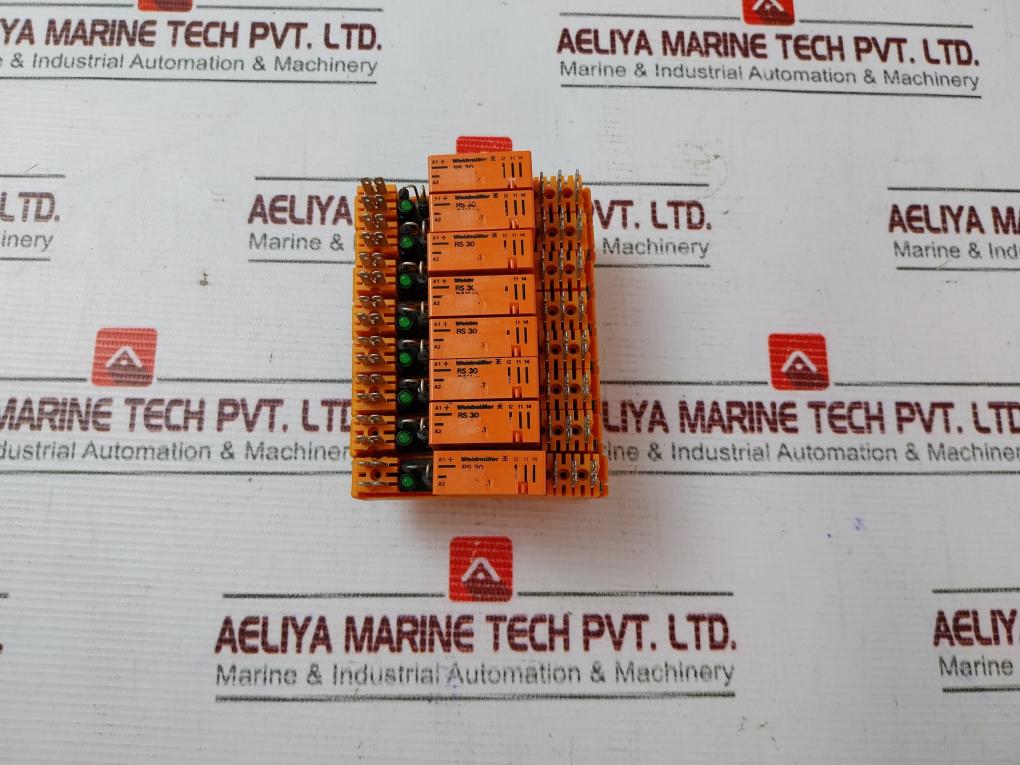 Lot Of 8X Weidmuller Rp 011024 Relay I/O Module With Base 10A 250Ac