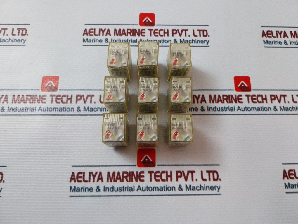 Lot Of 9X Idec Rn4S-nl-a115 Relay 4 Pole 115Vac With Indicator