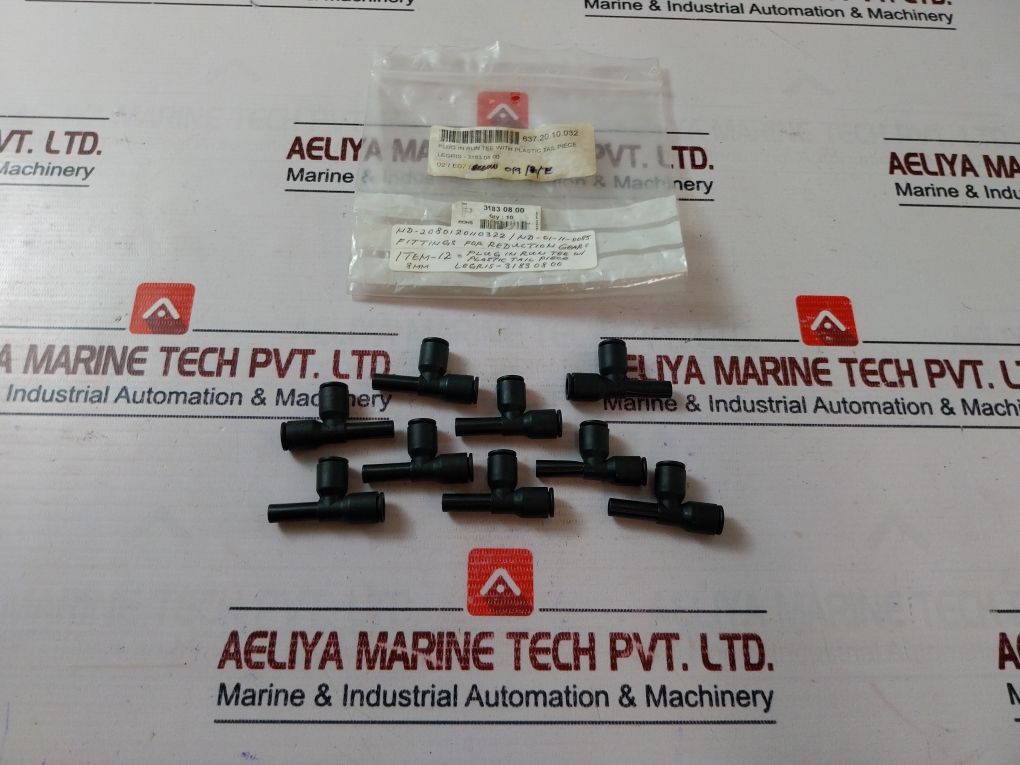 Lot Of 9X Legris 3183 08 00 Plug In Run Tee With Plastic Tail Piece