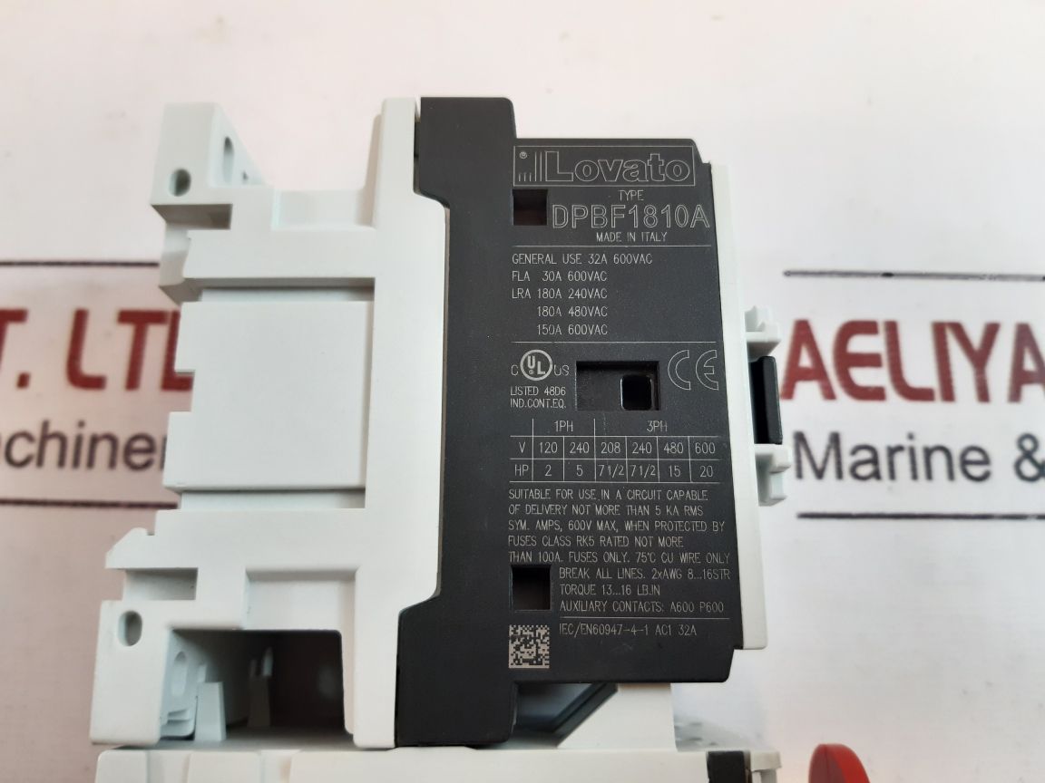 Lovato dpbf1810a contactor with rf380650 relay