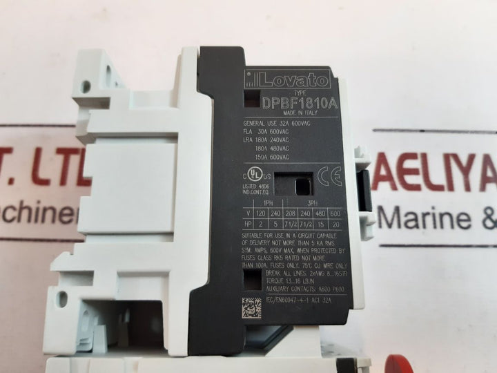 Lovato dpbf1810a contactor with rf380650 relay