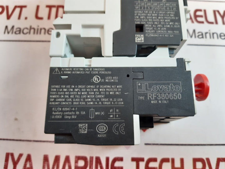 Lovato dpbf1810a contactor with rf380650 relay