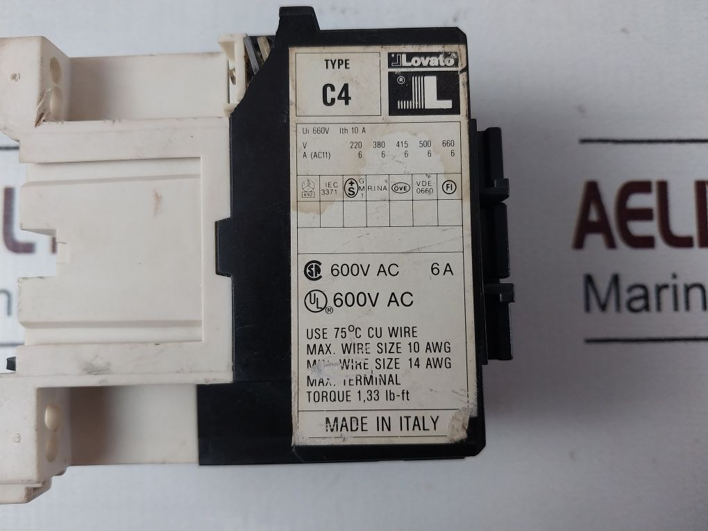 Lovato C4 Contactor 600V Ac 6A