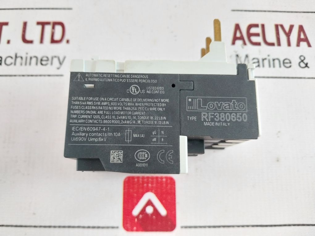 Lovato Rf380650 Overload Relay I1323 4-6.5 Amp