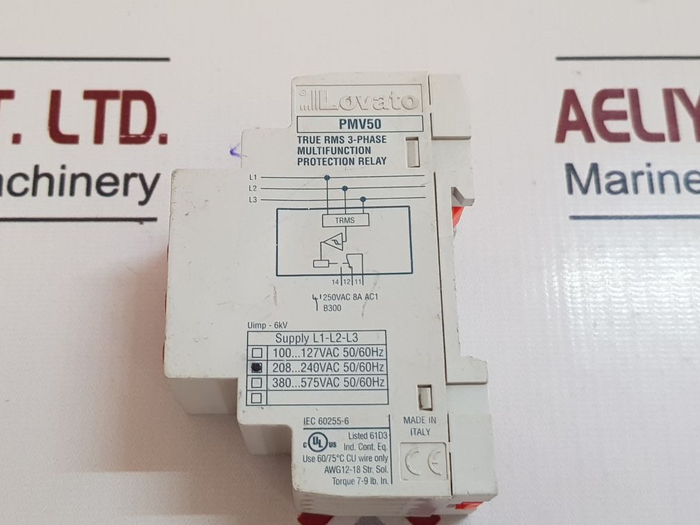 Lovato True Rms 3-phase Multifunction Relay Pmv50