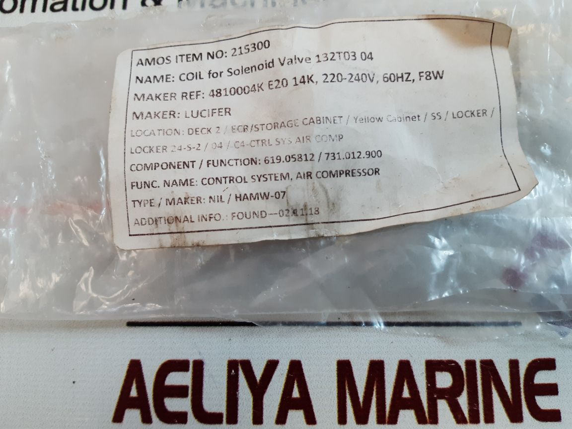 Lucifer 4810004K Coil For Solenoid Valve