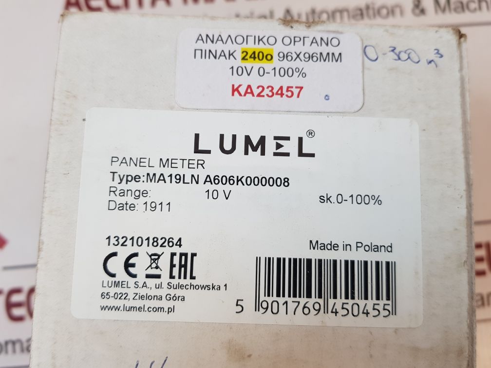 Lumel Ma19Ln A606K000008 Panel Meter 0-300 M3
