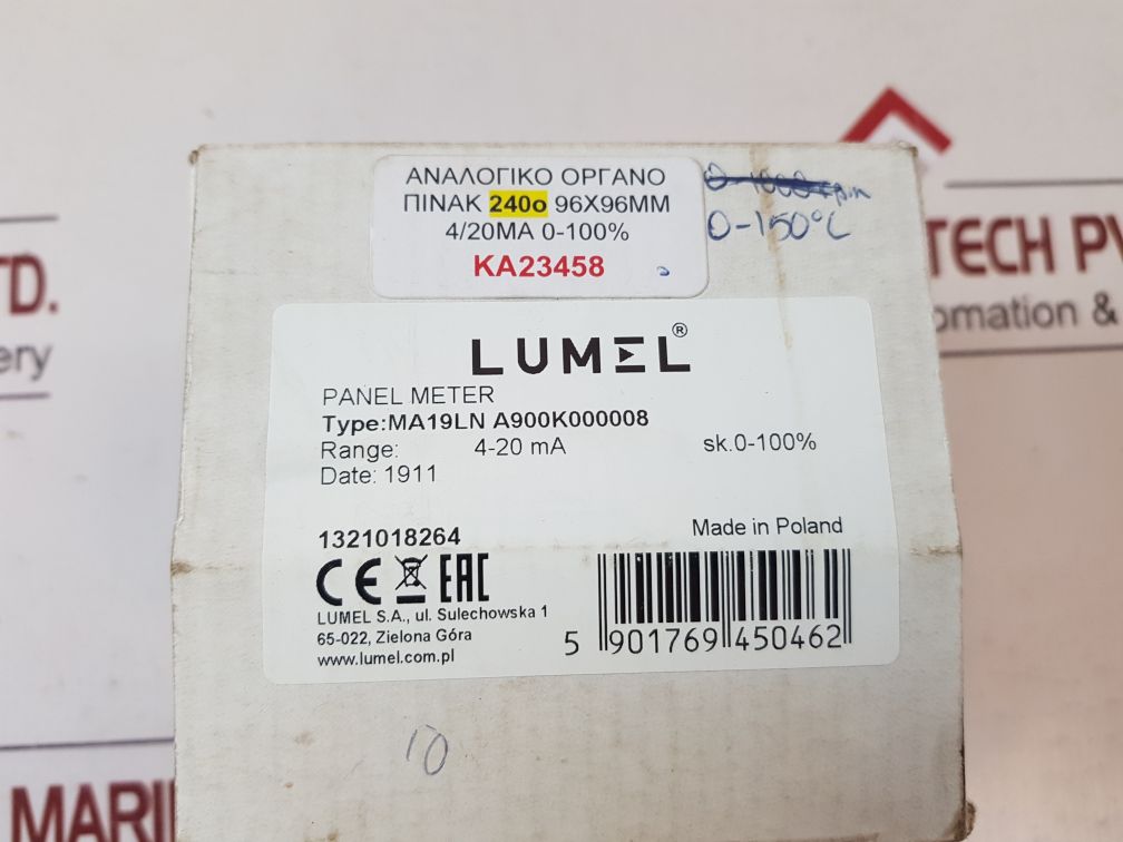 Lumel Ma19Ln A900K000008 Panel Meter 0 To 150 °C