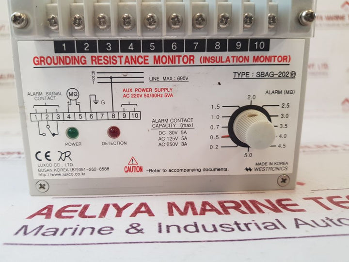 Luxco Sbag-202 Grounding Resistance Monitor Ac 220V 50/60Hz