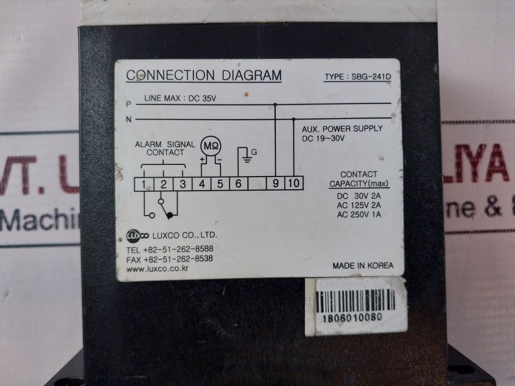 Luxco Sbg-241D Control Source Dc Insulation Monitor