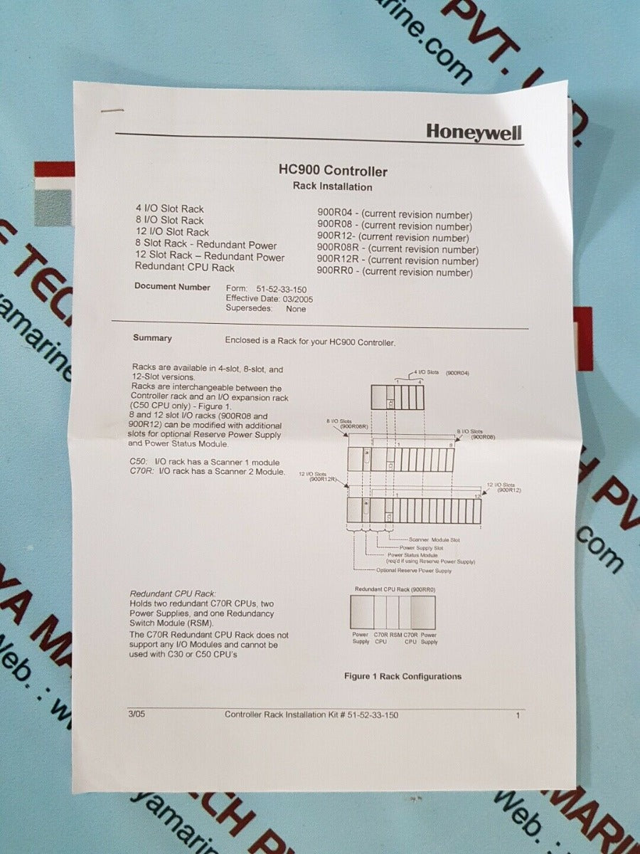 Honeywell Hc900 Controller Redundant Cpu Rack 900Rr0-0001