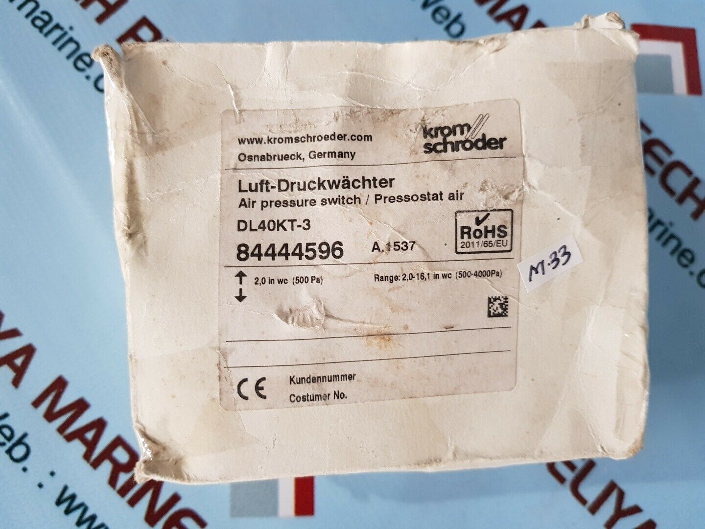Krom schroder dl40kt-3 air pressure switch