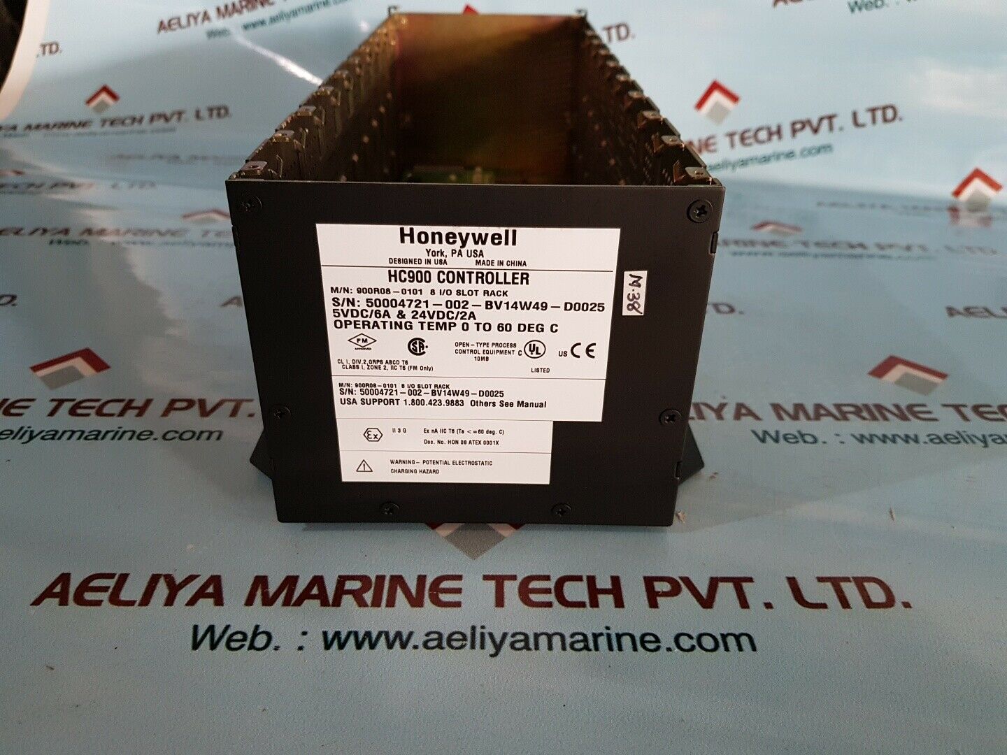 Honeywell 900r08-0101 8 i/o slot rack 5vdc/6a & 24vdc/2a