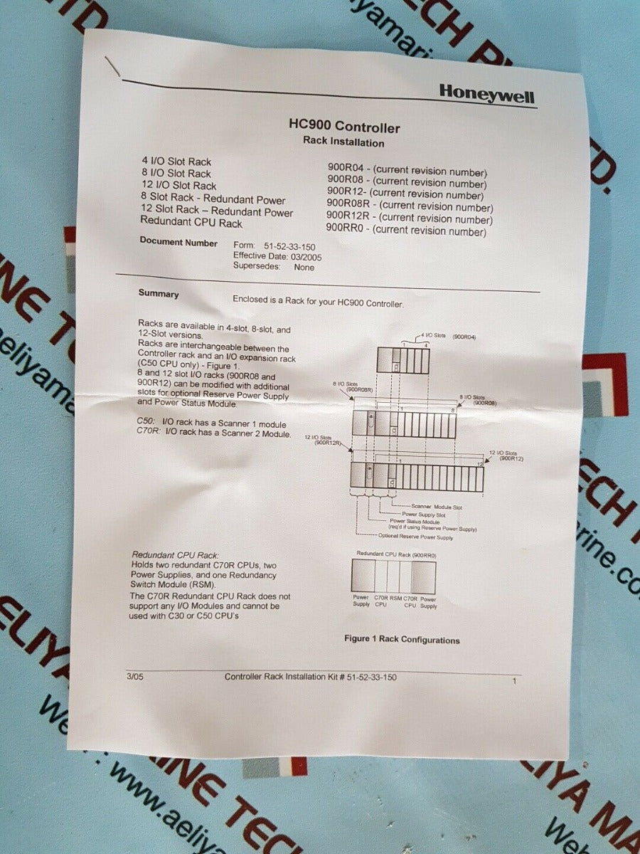 Honeywell 900r08r-0101 8 slot hc900 controller