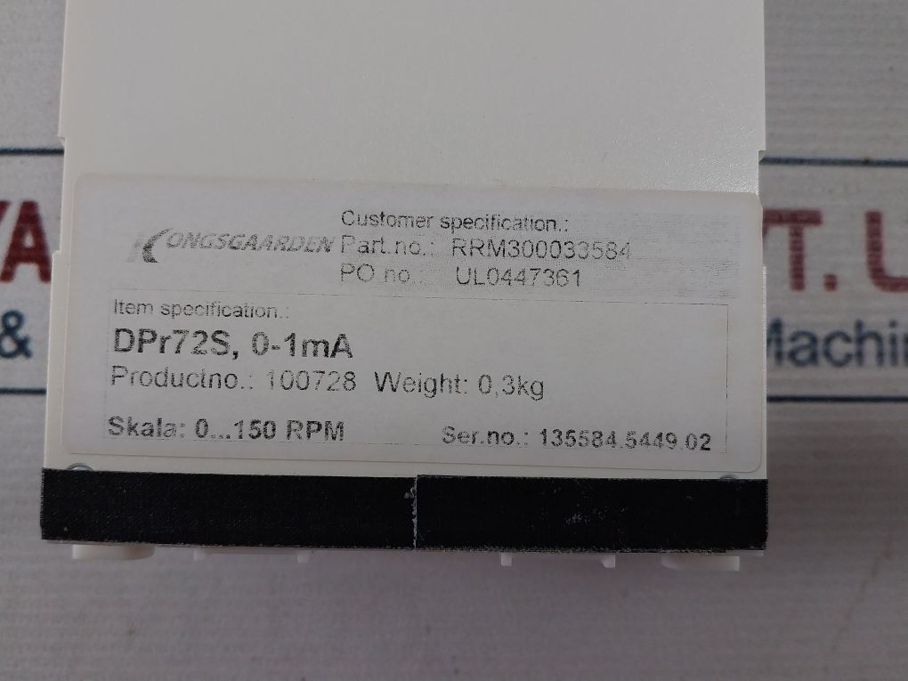 M&W 0…150 Rpm Indicator Rrm300033584