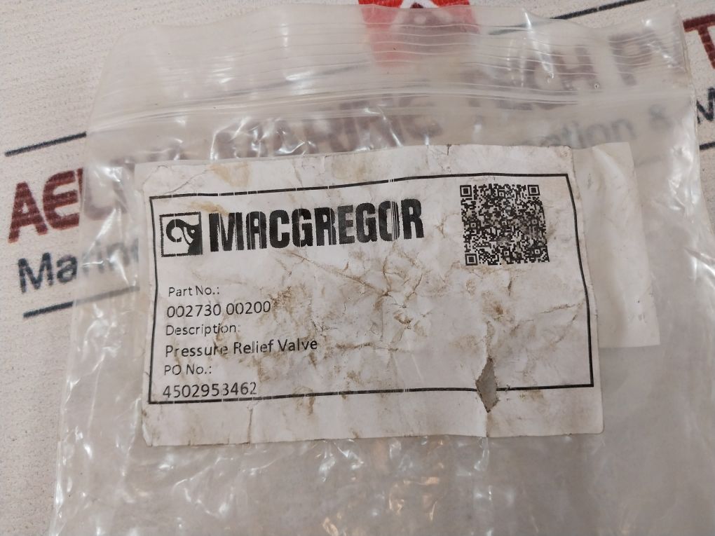 Macgregor 002730 00200 Pressure Relief Valve