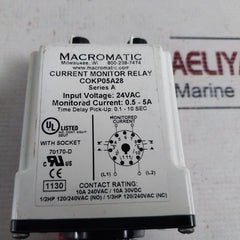 Macromatic Cokp05A28 Current Monitor Relay With Socket 70170-d