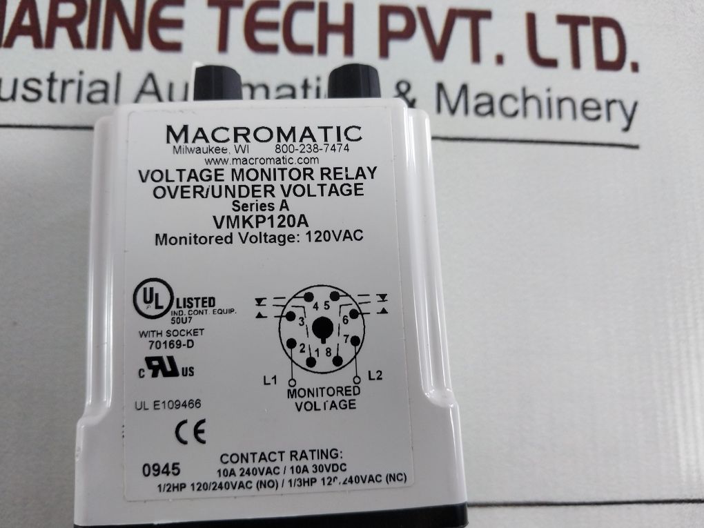 Macromatic Vmkp120A Series A Voltage Monitor Relay Over/Under Voltage