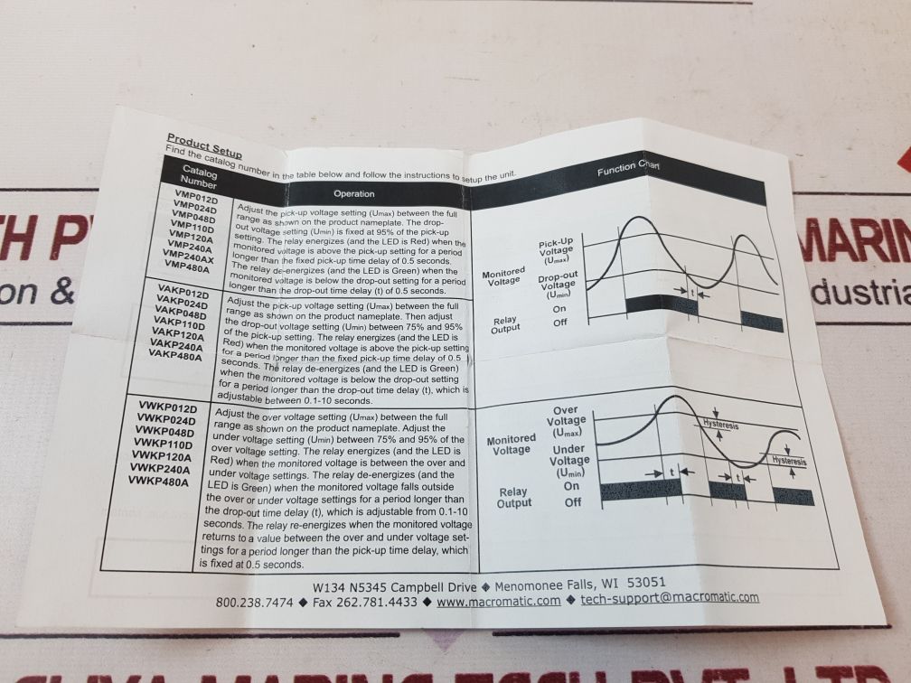 Macromatic Vmp120A Voltage Monitor Relay