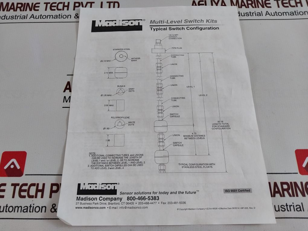 Madison 3Vu47 Vertica Liquid Level Multi-level Switch Kit