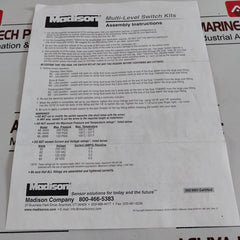 Madison 3Vu47 Vertica Liquid Level Multi-level Switch Kit