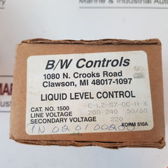 B/W Controls 1500-c-l2-s7-oc-h Liquid Level Control Relay 02-01-002