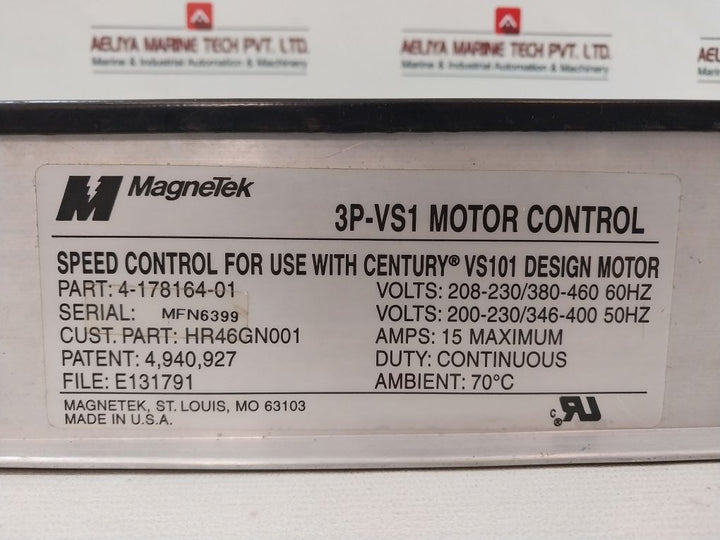 Magnetek 3P-vs1 Motor Speed Control 4-178164-01 70°C