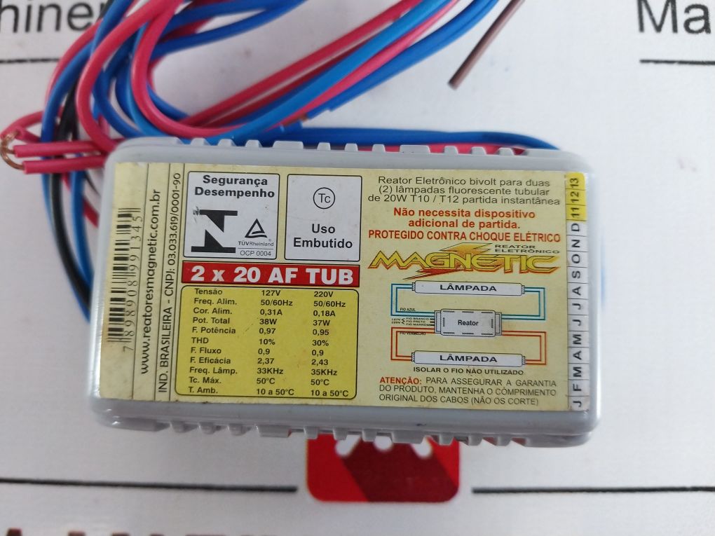 Magnetic 2 X 20 Af Tub Electronic Ballast 127/220V