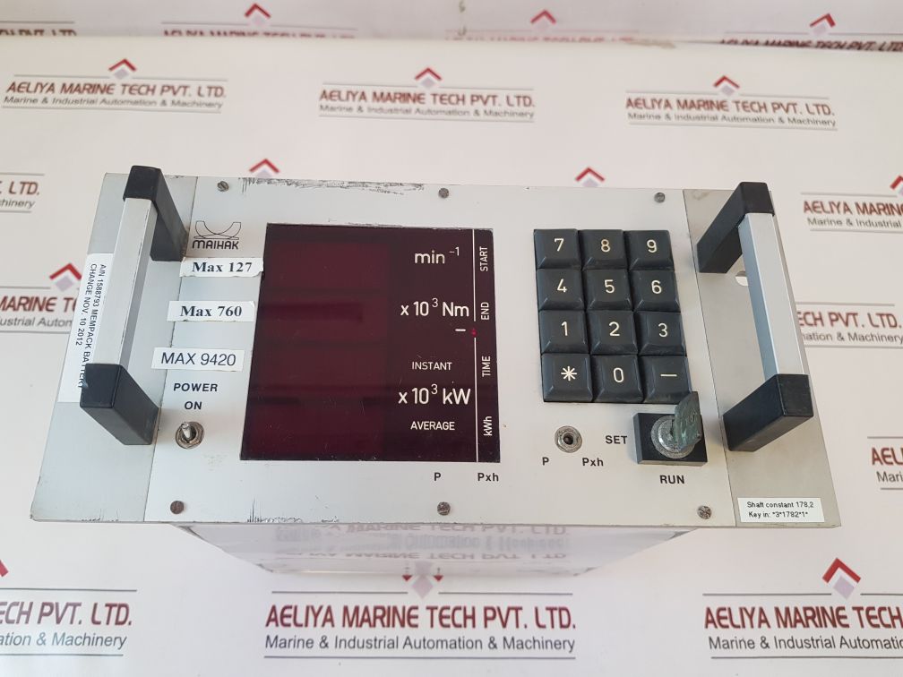 Maihak Mds820 Torsionmeter Ship`S Propeller Shaft Speed Power Measure Meter 220V