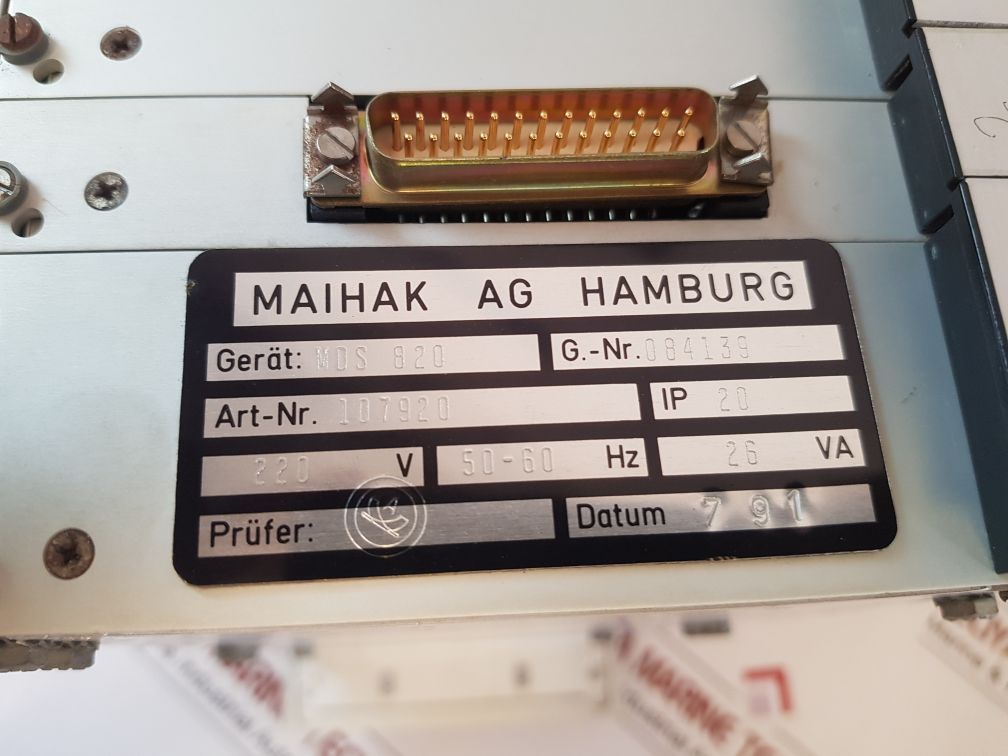 Maihak Mds820 Torsionmeter Ship`S Propeller Shaft Speed Power Measure Meter 220V