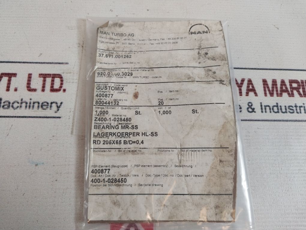 Man Z400-1-028450 Bearing Mr-ss