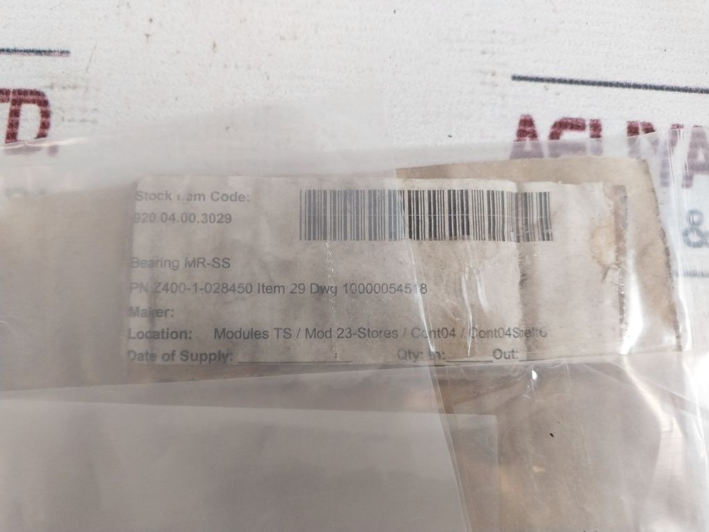 Man Z400-1-028450 Bearing Mr-ss
