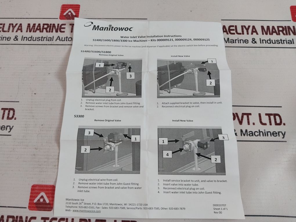 Manitowoc Ice 000009121 Water Inlet Valve