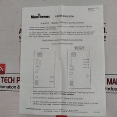 Manitowoc 2511303 J Model Control Board Change