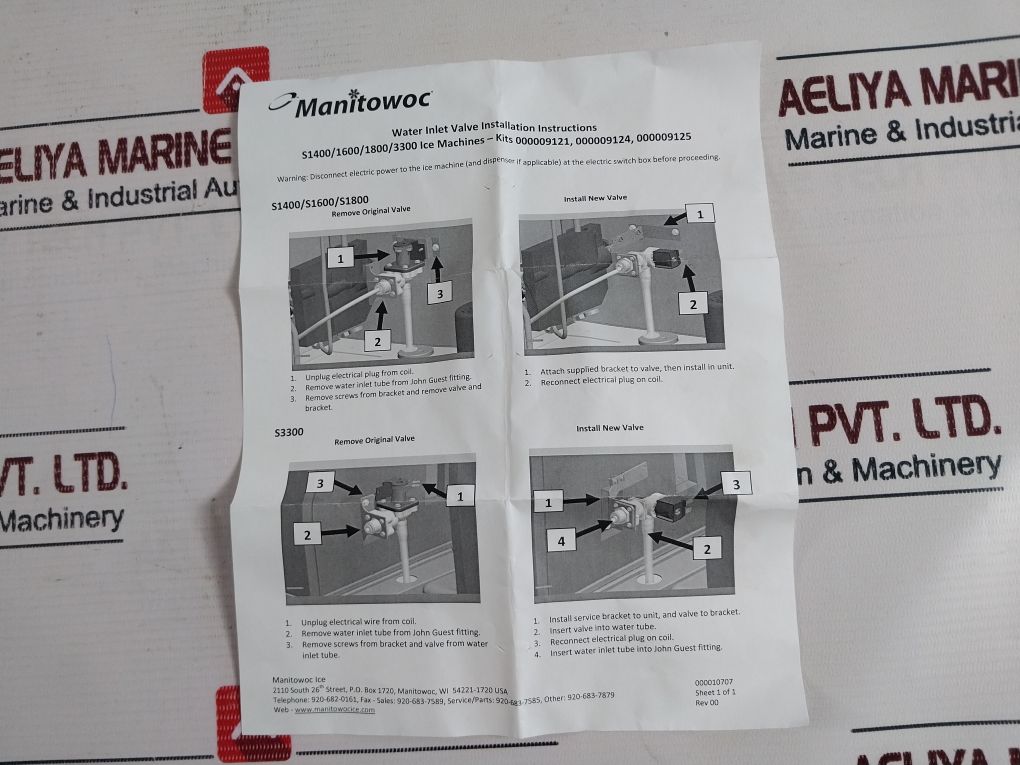 Manitowoc 33129032 Water Inlet Valve