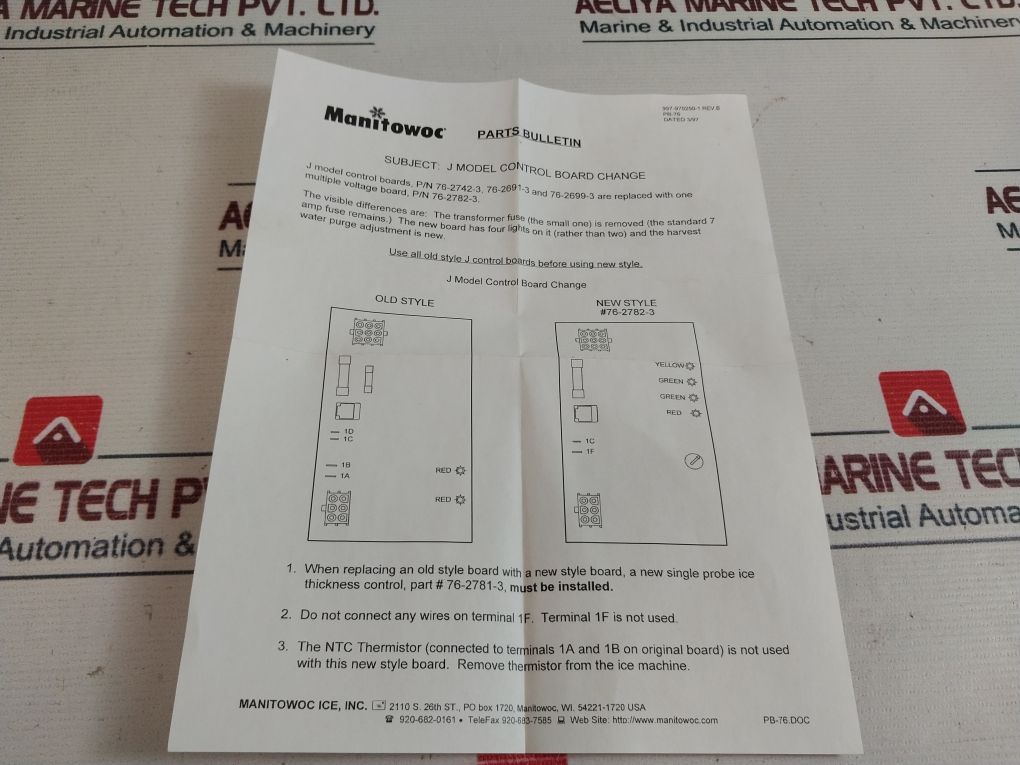 Manitowoc 76-2782-3 Control Board 2511303