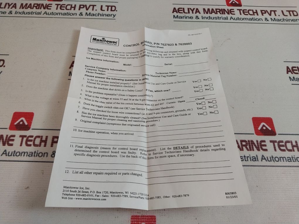 Manitowoc 76-2782-3 Control Board 2511303