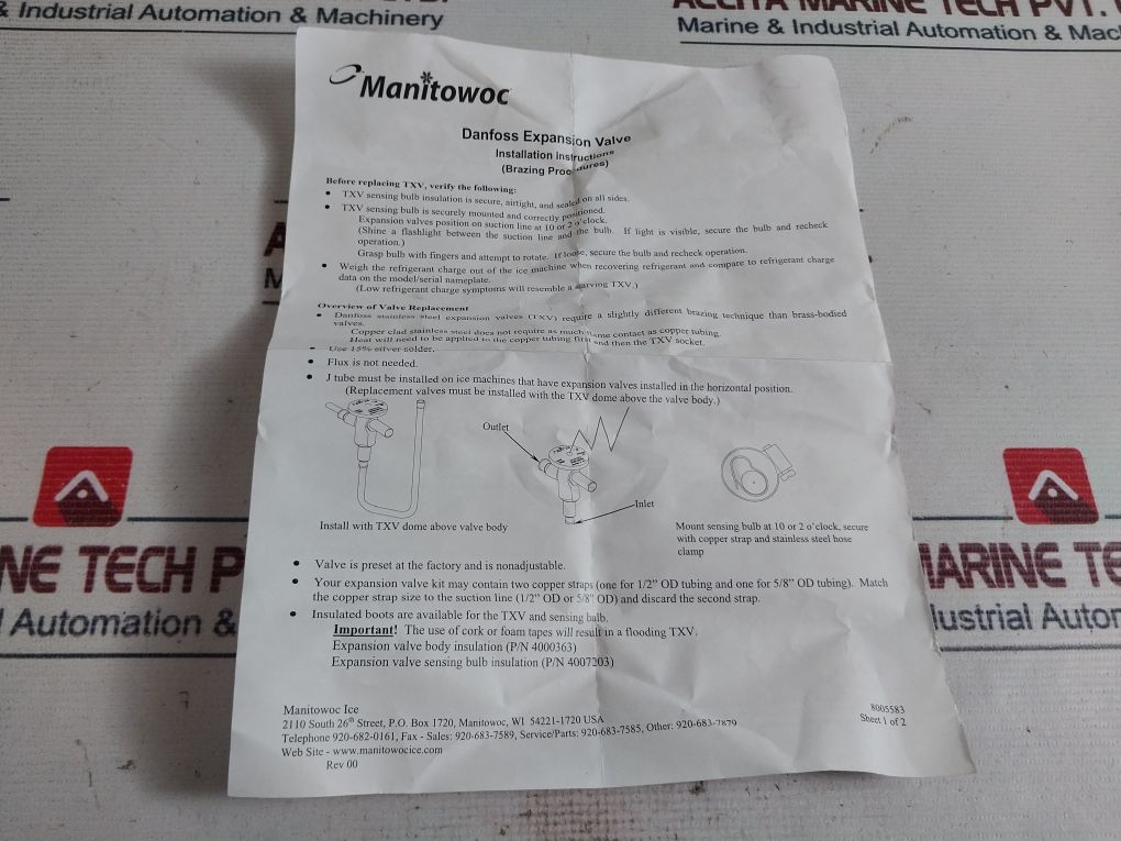Manitowoc R404A R507 Expansion Valve