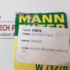 Mann Filter W 712/6 Oil Filter